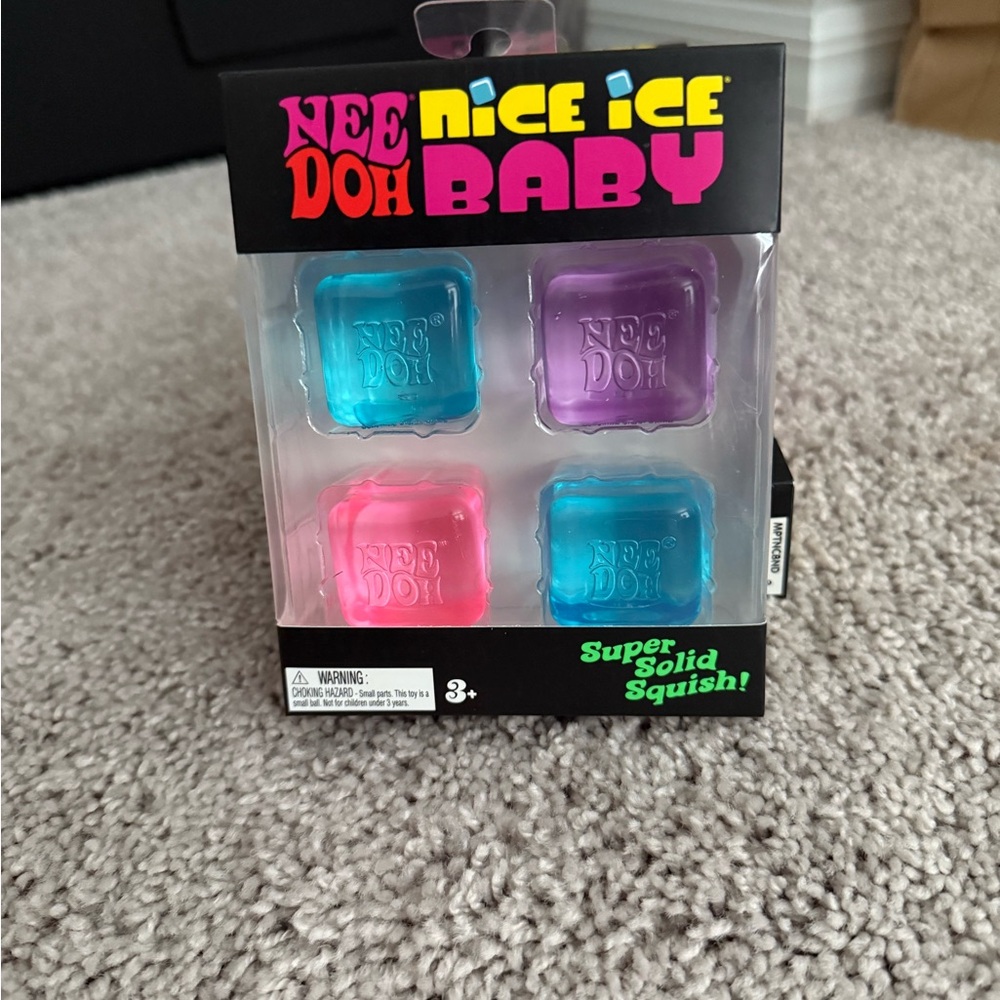 NeeDoh Nice Ice Baby satisfying square shaped sensory toy. - Picture 3 of 3